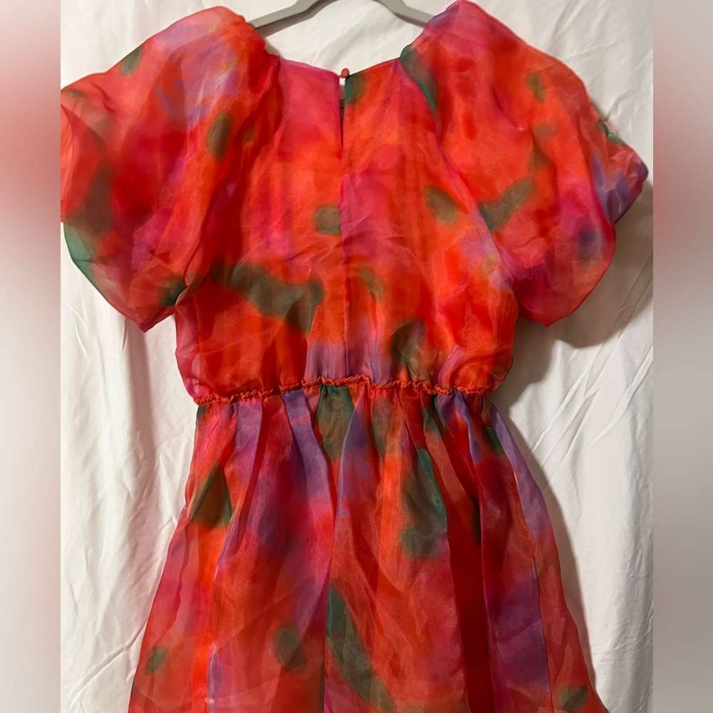 Vibrant Red and Purple Sheer Dress Chelsea and Violet organza